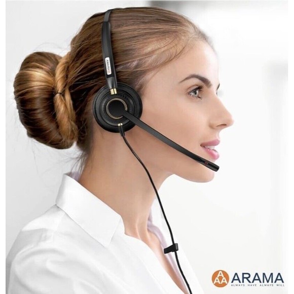 🔥HP🔥Arama A800 Noise Cancelling & Audio Controls Call Center USB Wired Headset - Picture 2 of 13